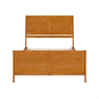 Portland Queen Wood Low Platform Bed with Matching Footboard in Light Toffee