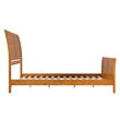 Portland Queen Wood Low Platform Bed with Matching Footboard in Light Toffee