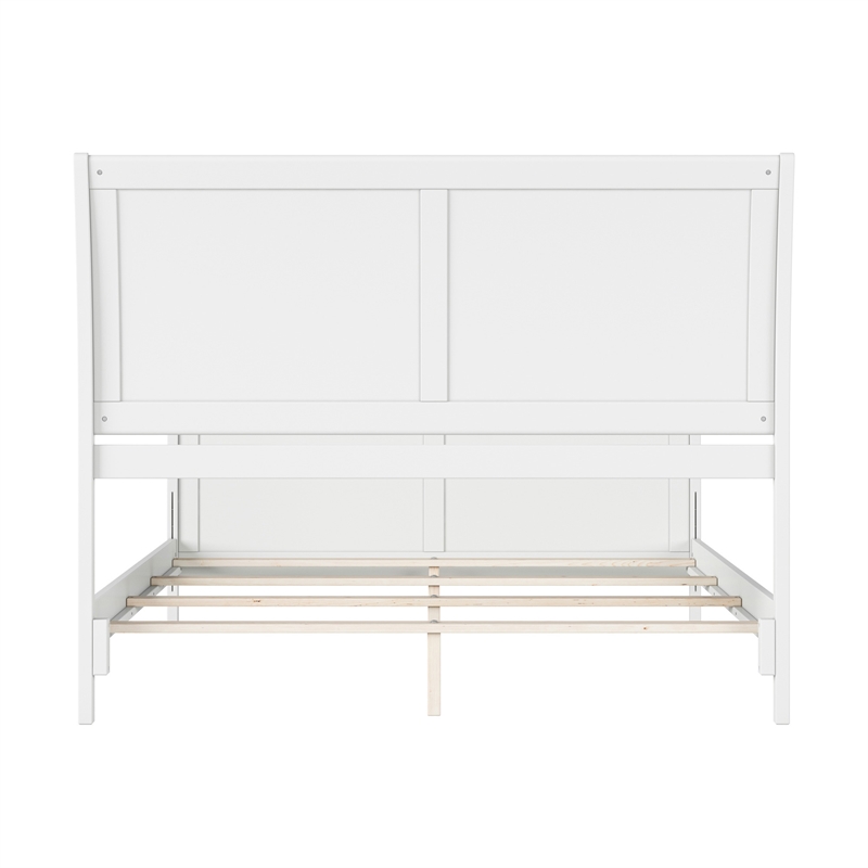 AFI Portland Queen Wood Foundation Bed Frame with Matching Footboard White