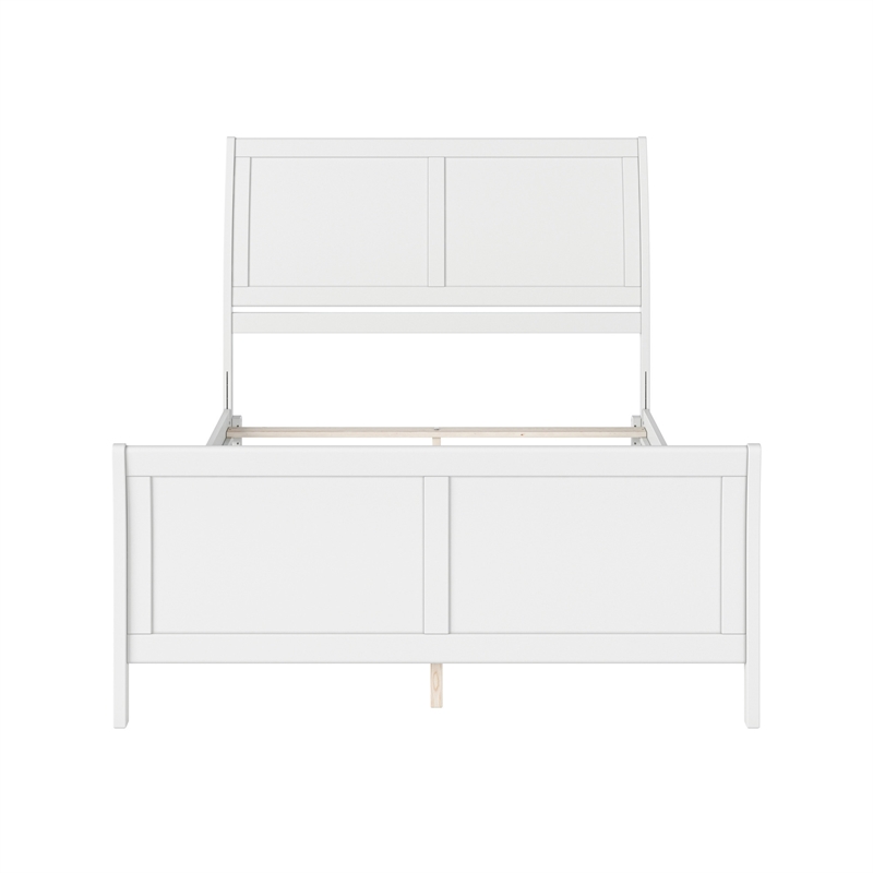 AFI Portland Queen Wood Foundation Bed Frame with Matching Footboard White