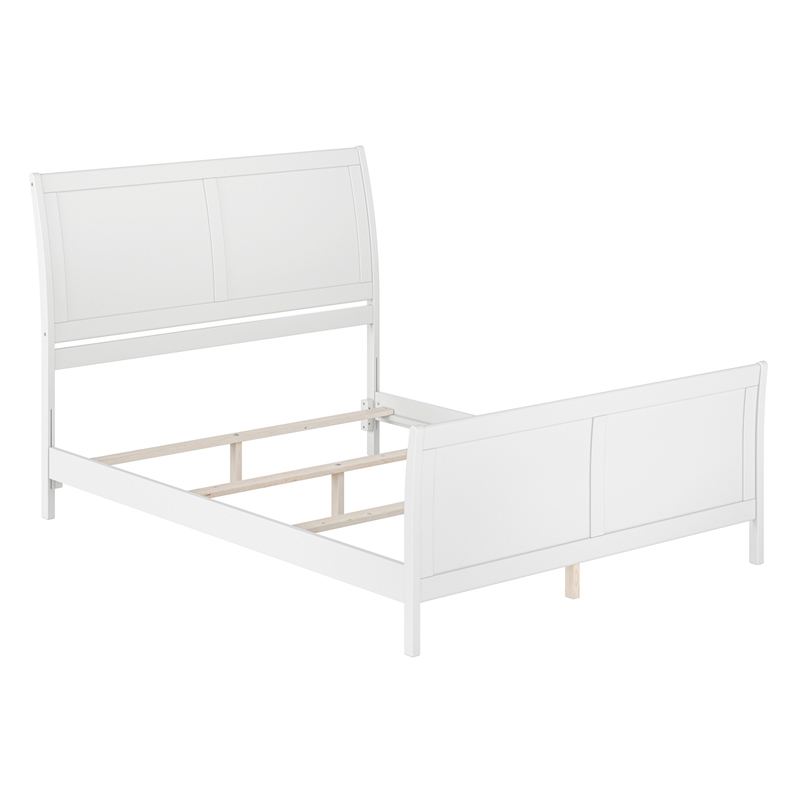 AFI Portland Queen Wood Foundation Bed Frame with Matching Footboard White