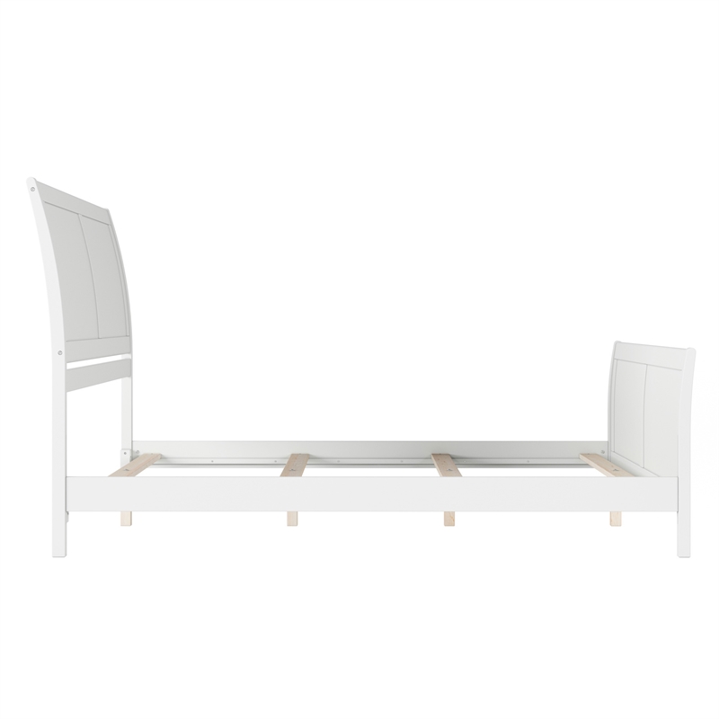 AFI Portland Queen Wood Foundation Bed Frame with Matching Footboard White