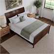 AFI Portland Queen Wood Foundation Bed Frame with Matching Footboard Walnut
