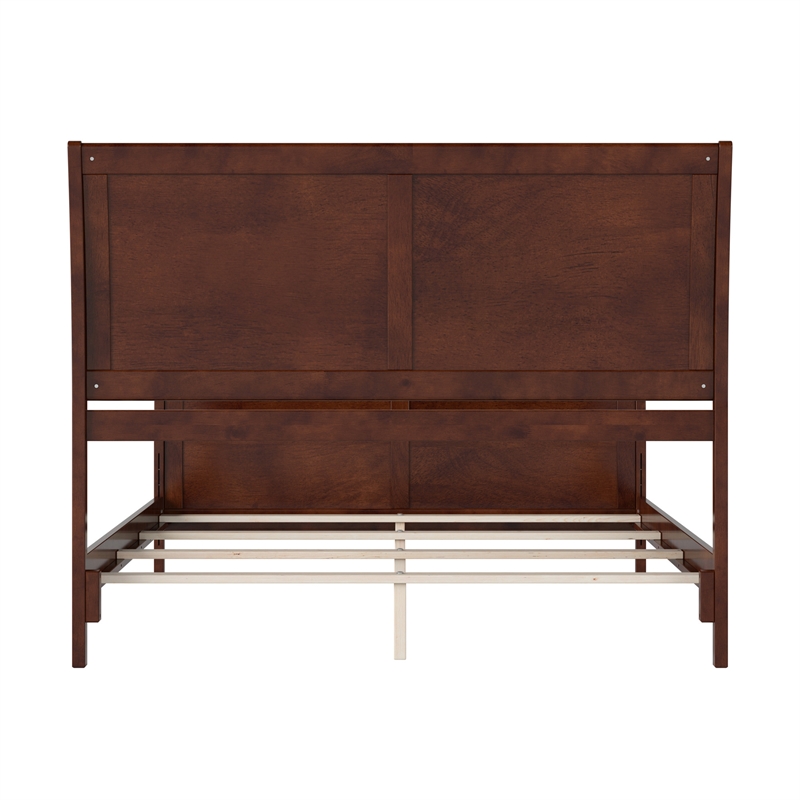 AFI Portland Queen Wood Foundation Bed Frame with Matching Footboard Walnut