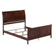AFI Portland Queen Wood Foundation Bed Frame with Matching Footboard Walnut