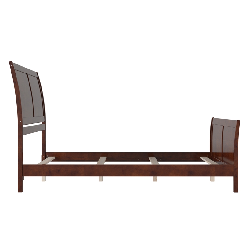 AFI Portland Queen Wood Foundation Bed Frame with Matching Footboard Walnut