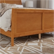 Portland Queen Wood Foundation Bed Frame with Matching Footboard Light Toffee