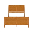 Portland Queen Wood Foundation Bed Frame with Matching Footboard Light Toffee