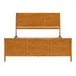 Portland King Wood Low Platform Bed with Matching Footboard in Light Toffee