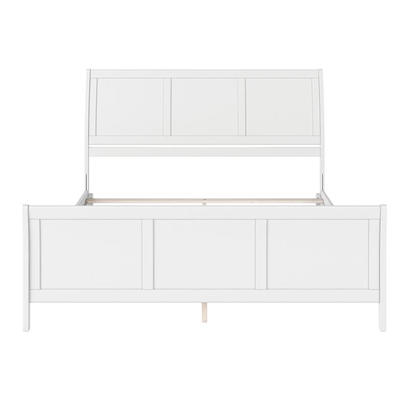 AFI Portland King Wood Foundation Bed Frame with Matching Footboard White