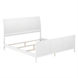 AFI Portland King Wood Foundation Bed Frame with Matching Footboard White