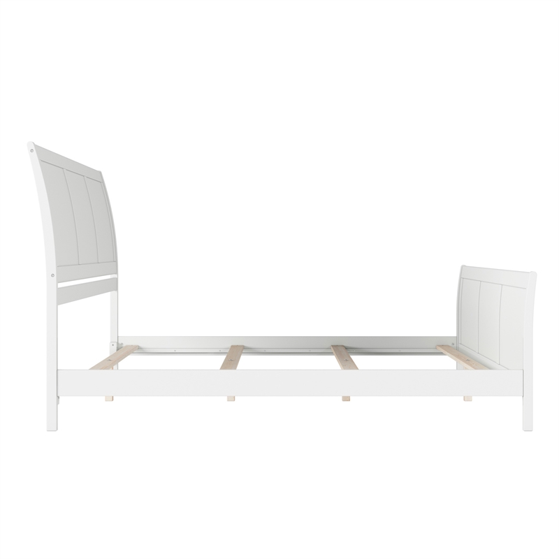 AFI Portland King Wood Foundation Bed Frame with Matching Footboard White