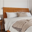Portland King Wood Foundation Bed Frame with Matching Footboard Light Toffee