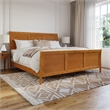 Portland King Wood Foundation Bed Frame with Matching Footboard Light Toffee