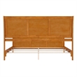 Portland King Wood Foundation Bed Frame with Matching Footboard Light Toffee