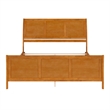 Portland King Wood Foundation Bed Frame with Matching Footboard Light Toffee