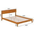 Orlando Queen Solid Wood Low Profile Platform Bed in Light Toffee