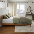 Orlando Queen Solid Wood Low Profile Platform Bed in Light Toffee