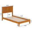 Nantucket Twin Solid Wood Low Profile Platform Bed in Light Toffee