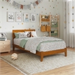 Orlando Twin XL Solid Wood Low Profile Platform Bed in Light Toffee