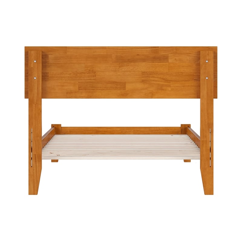 Orlando Twin Solid Wood Low Profile Platform Bed in Light Toffee