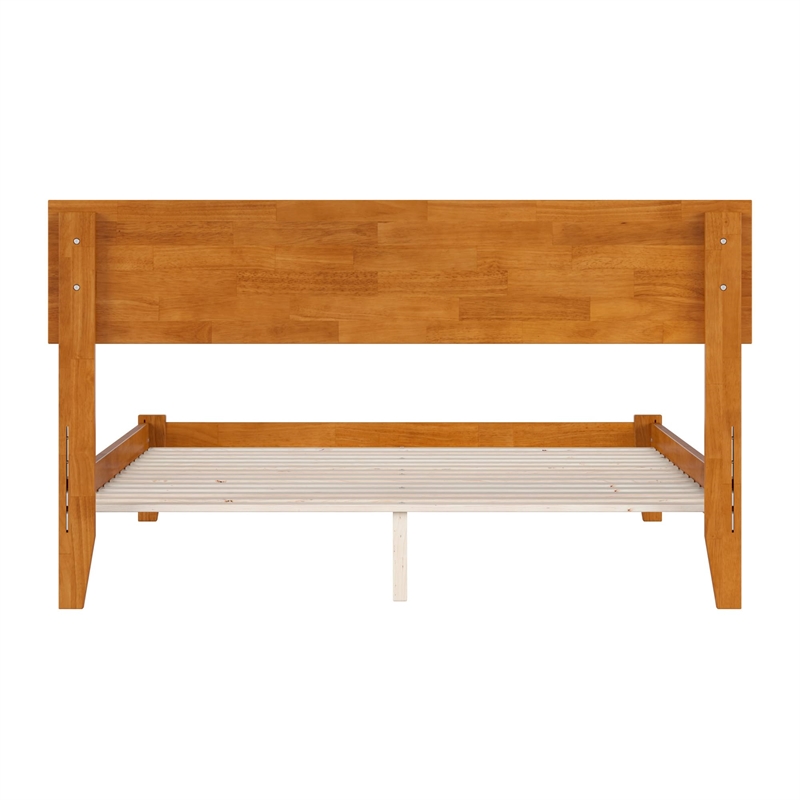 Orlando Full Solid Wood Low Profile Platform Bed in Light Toffee