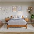 Orlando Full Solid Wood Low Profile Platform Bed in Light Toffee