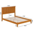 Madison Full Solid Wood Low Profile Platform Bed in Light Toffee