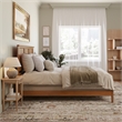 Madison Queen Solid Wood Low Profile Platform Bed in Light Toffee