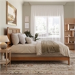 Madison King Solid Wood Low Profile Platform Bed in Light Toffee
