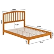 Richmond Full Solid Wood Low Profile Platform Bed in Light Toffee