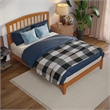 Richmond Full Solid Wood Low Profile Platform Bed in Light Toffee
