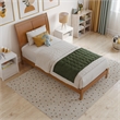 Portland Twin Solid Wood Low Profile Platform Bed in Light Toffee