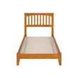 Mission Twin XL Solid Wood Low Profile Platform Bed in Light Toffee
