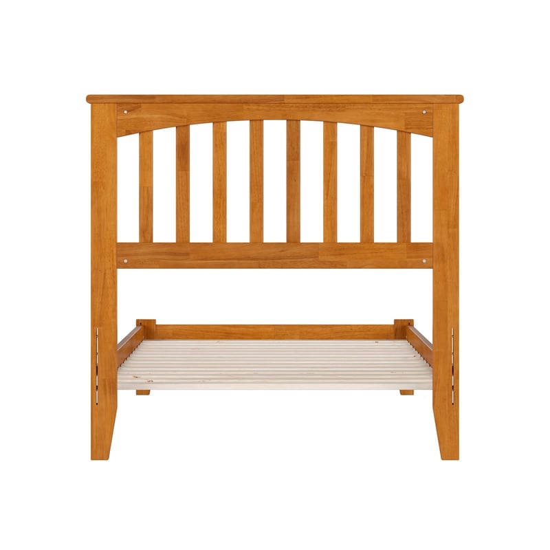 Mission Twin Solid Wood Low Profile Platform Bed in Light Toffee