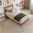 Mission Twin Solid Wood Low Profile Platform Bed in Light Toffee