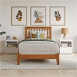Mission Twin Solid Wood Low Profile Platform Bed in Light Toffee