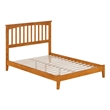 Mission Full Solid Wood Low Profile Platform Bed in Light Toffee