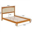 Mission Full Solid Wood Low Profile Platform Bed in Light Toffee