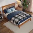 Mission Full Solid Wood Low Profile Platform Bed in Light Toffee