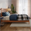 Mission Full Solid Wood Low Profile Platform Bed in Light Toffee