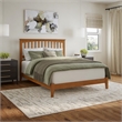 Mission Queen Solid Wood Low Profile Platform Bed in Light Toffee
