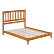 Mission Queen Solid Wood Low Profile Platform Bed in Light Toffee