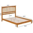 Mission Queen Solid Wood Low Profile Platform Bed in Light Toffee