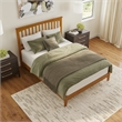 Mission Queen Solid Wood Low Profile Platform Bed in Light Toffee