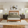 Mission Queen Solid Wood Low Profile Platform Bed in Light Toffee
