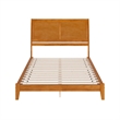 Portland Queen Solid Wood Low Profile Platform Bed in Light Toffee