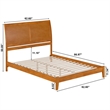 Portland Queen Solid Wood Low Profile Platform Bed in Light Toffee