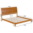 Portland King Solid Wood Low Profile Platform Bed in Light Toffee