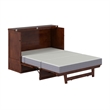 Tucson Full Wood Murphy Bed Chest with Mattress Drawer & Charger in Walnut